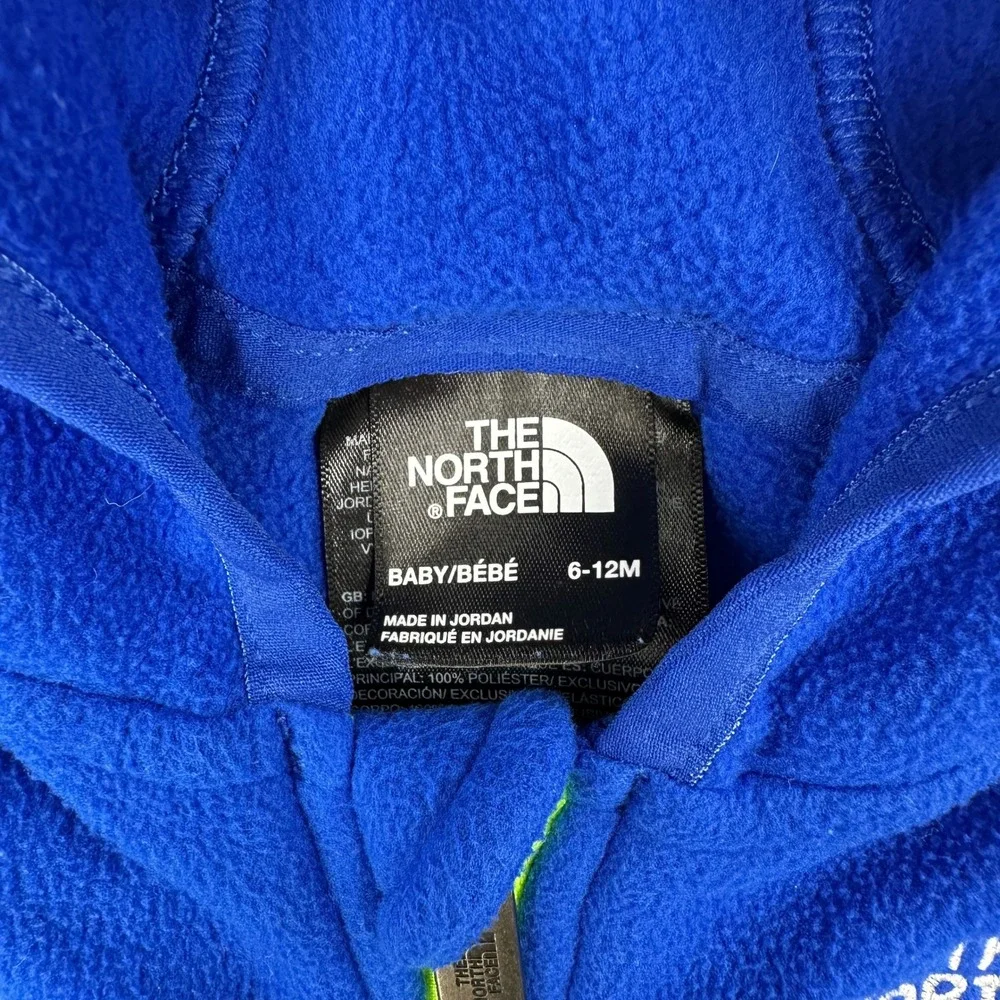 The North Face Baby Glacier Full Zip Hoodie Blue 6-12 Recycled Polyester‎ Fleece